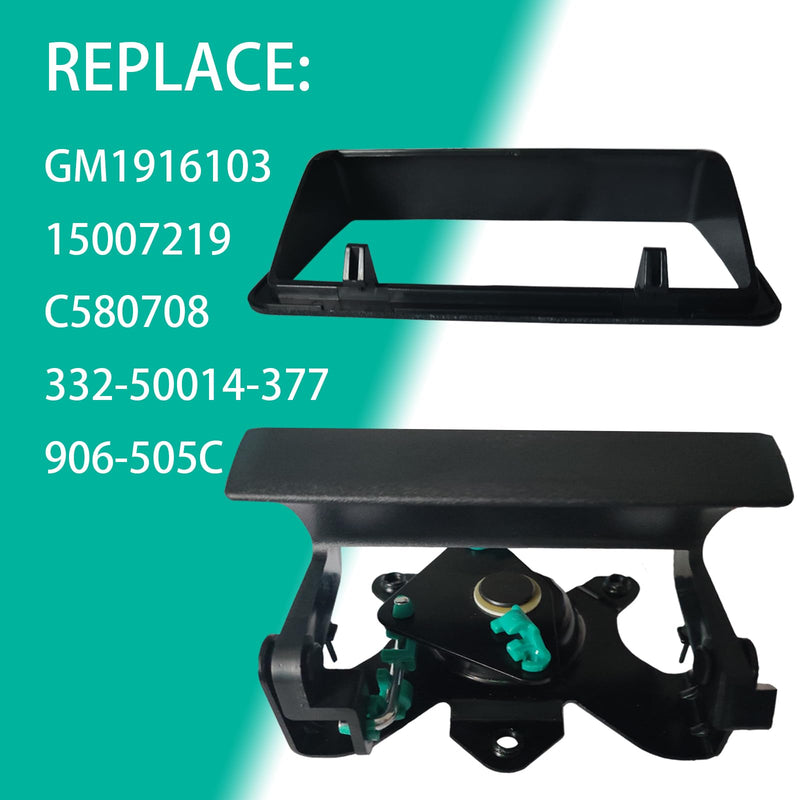 Tailgate Lift Handle with Bezel Compatible with 1994-2004 Chevrolet S10, GMC Sonoma Replace Pickup Box Rear Gate Textured Latch Handle Cover Trim 15007219 15007218 Tailgate Handle with Bezel
