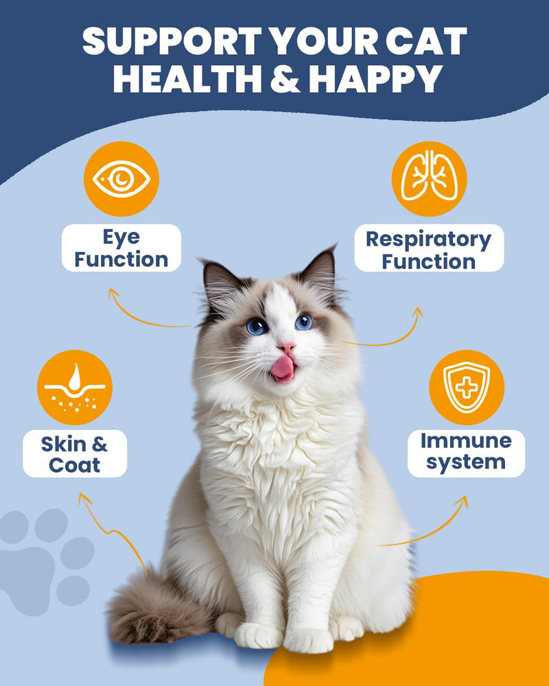 Collagen for Cats - Cat Joint Supplement - Skin & Coat, Digestive & Immune Support & Lysine for Cats - Immune System, Normal Eye Function and Respiratory Health
