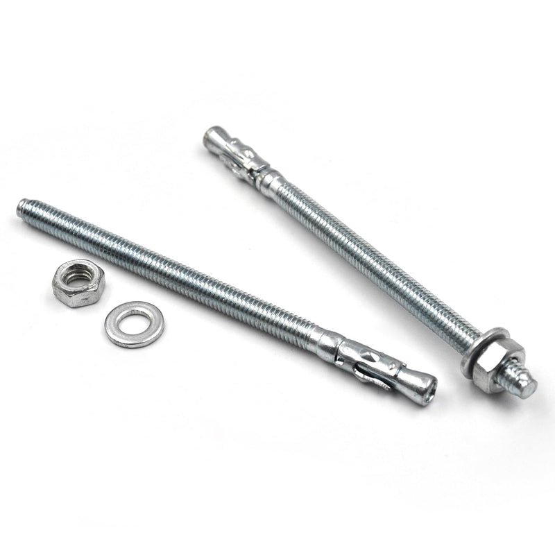1/4x4 Inch Standard Fasteners for Heavy-Duty Zinc Wedge Anchors for Cement and Concrete (Box of 30) 1/4"x4"-30pcs