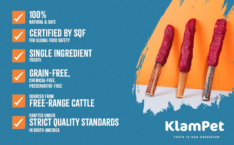 Collagen Sticks for Dogs – 12 Inch (10 Pack) Natural Single-Ingredient Beef Chews – Long-Lasting & Fully Digestible – Supports Dental & Joint Health (12" (10 Pack)) 1.05 Ounce (Pack of 10)
