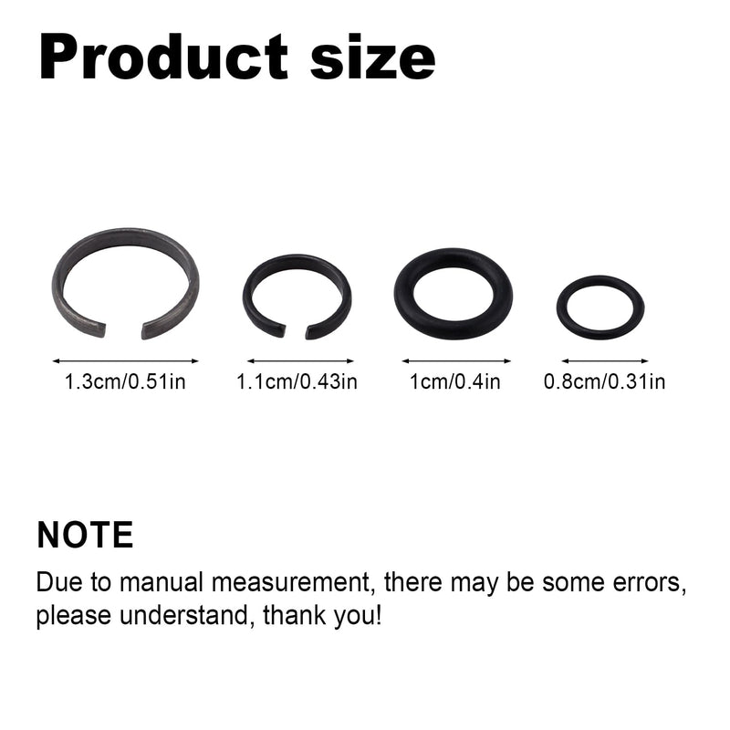 6 Sets 3/8" & 6 Sets 1/2" Impact Retaining Ring Clip Friction Rings with O-Ring, 1/2" & 3/8" Impact Wrench Socket Retaining Ring Clip for Electric/Pneumatic Type Wrench Retainer Anvil Install Tool