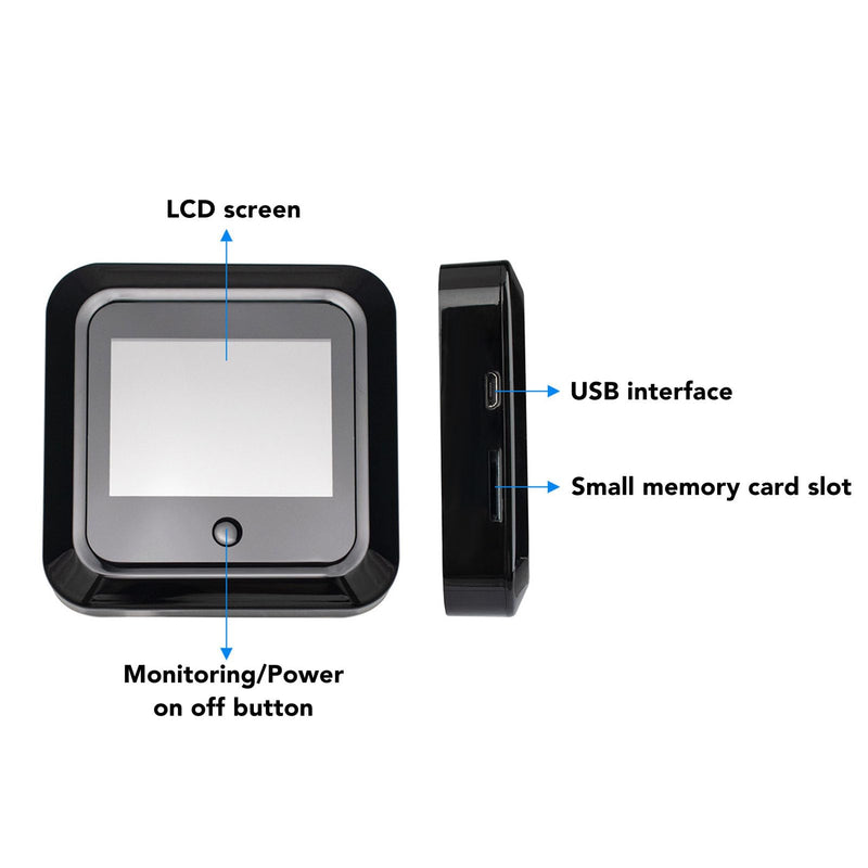 Luqeeg Digital Door Viewer, 2.4 Inch Electronic Door Viewer Bell, 0.3MP & 120° Wide Angle, Dual Power (Battery/USB), Zinc Alloy Security Camera for Front Door, Home Entry Door