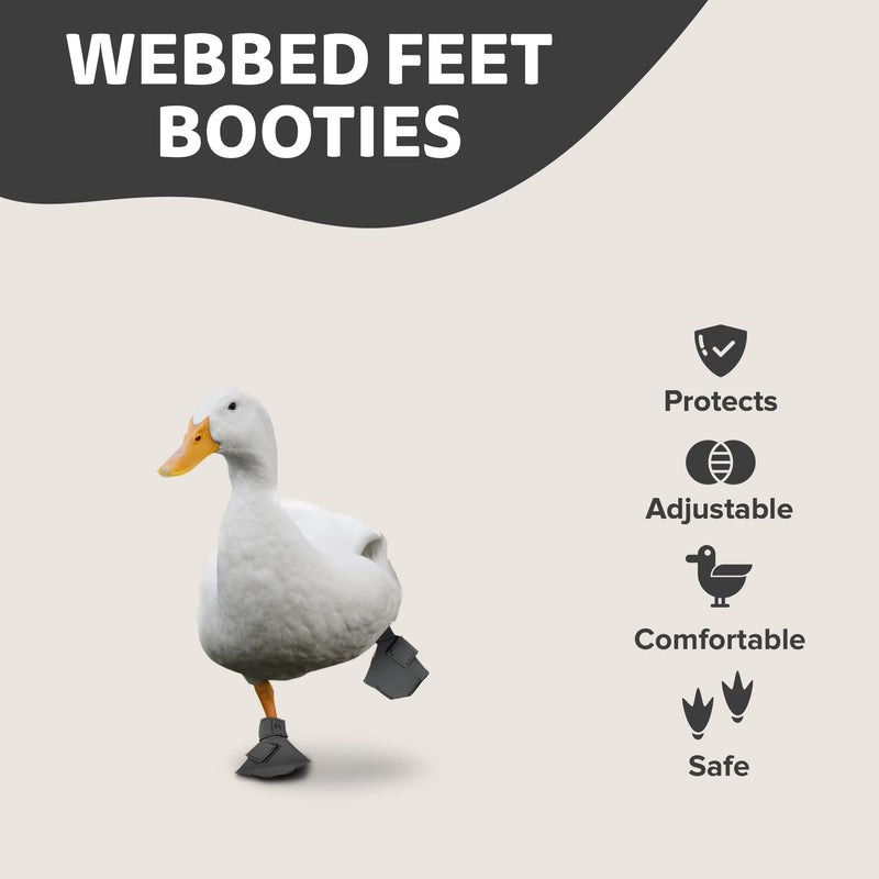Duck Shoes for Injured Feet – Protective Neoprene Footwear for Ducks, Protective Shoes for Birds with Injured feet, Bumblefoot Relief - Small, 2.5’’ Max. Inside Width - Gray Small Ducks DUCK AND GOOSE SHOES