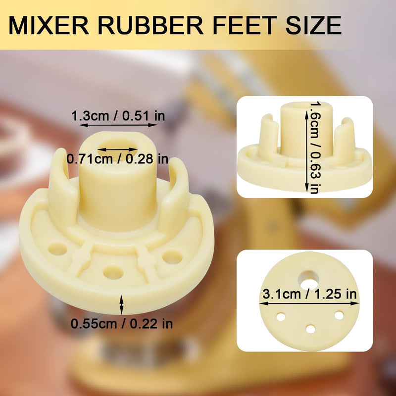 5Pcs 9709707 Mixer Rubber Foot, Blender Bottom Pads Feet Replacement Parts Compatible with KitchenAid Stand Mixer Replace for AP4326634 PS1488432 (Yellow) Yellow