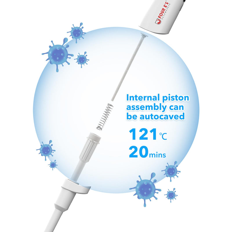 FOUR E'S SCIENTIFIC 2-20μL Pipette, Professional Single-Channel Pipettor Lightweight High Accurate Adjustable Variable Volume Micro Pipette with Calibration Certificate (Model LH0301003) 03 (2-20μL)