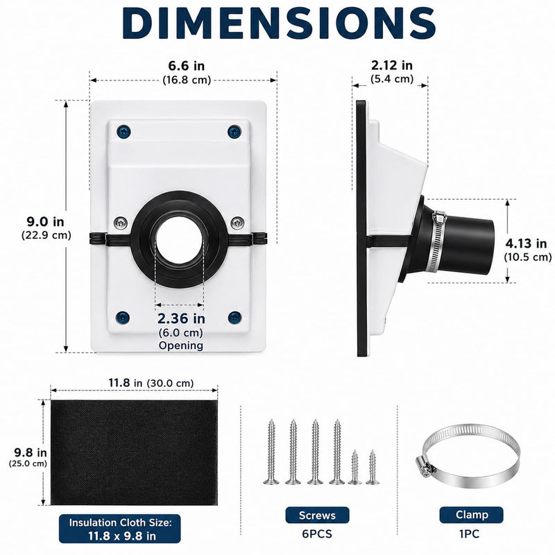 HVAC Wall Penetration & Line-Set Cover Kit White