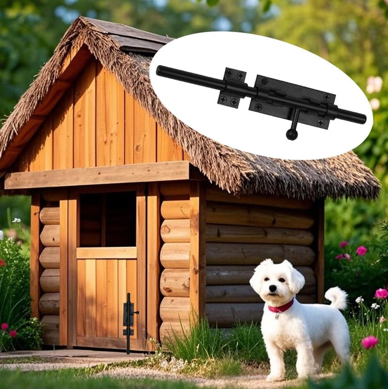 Barrel Bolt Latch 9.6 Inch Black Cane Bolt Heavy Duty Gate Latch 304 Stainless Steel Hardware for Outdoor Fence Wooden Gates Barn Door Inside Door Black 1 Pack