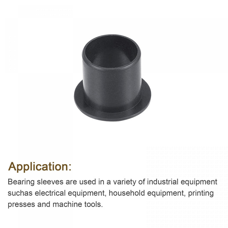 uxcell Flanged Sleeve Bearings 15mm Bore 17mm OD 17mm Length POM Wrapped Oilless Bushings Black 4pcs 15x17x17mm