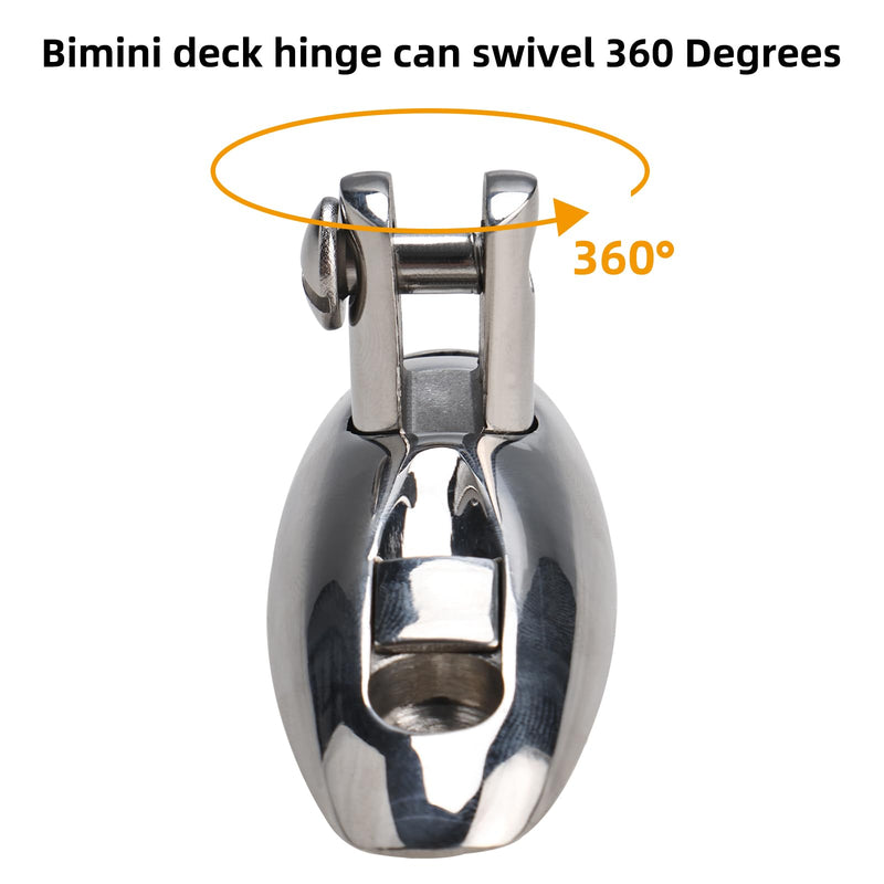 NovelBee 3.6in 4pcs Boat Bimini Top Swivel Hinge,316 Stainless Steel Deck Side Mount Quick Release 360 Degrees Hinge for Boat Yacht