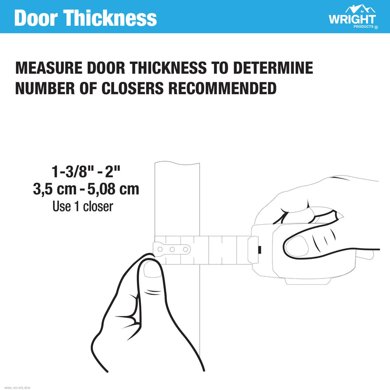 Wright Products Pneumatic Storm Door Closer – Adjustable, Smooth-Closing with Hold-Open Washer (Modern, Bronze) Modern