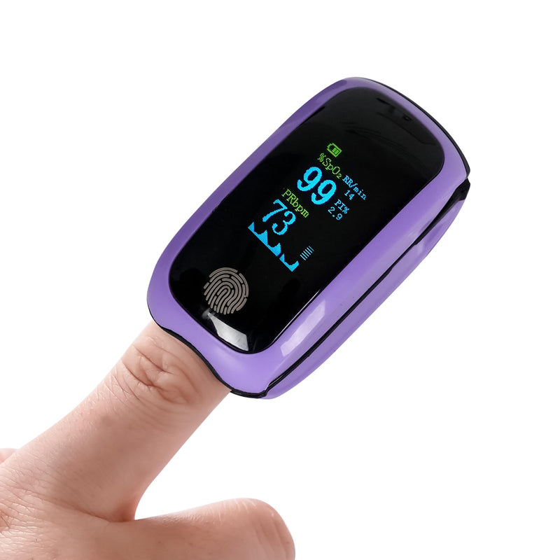 Rechargeable Finger Pulse Oximeter with Respiration Rate, Accurate Blood Oxygen Saturation SpO₂ PR PI Monitor, Portable Fingertip O2 Meter with TFT Display, USB-C Rechargeable Oxygen Monitor