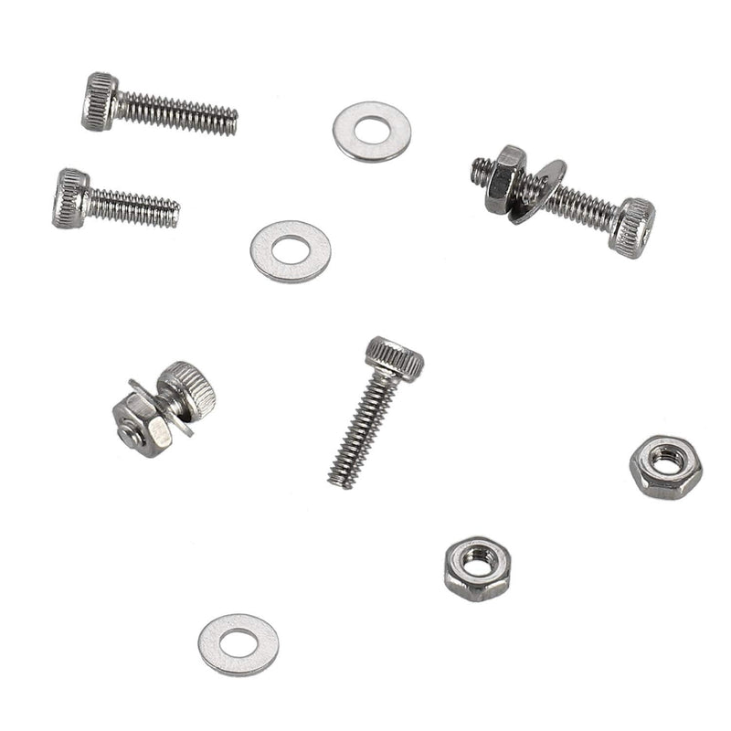 410Pcs Tiny Hex Socket Head Cap Screws Bolts, 304 Stainless Steel M2 x 4/6/8/10/12/16/20mm, Micro Allen Head Machine Screws, Nuts and Washers Kit with Hex Wrench, Fully Threaded Pitch: 0.4mm Silver-410Pcs M2 Socket Cap Head Screw-304