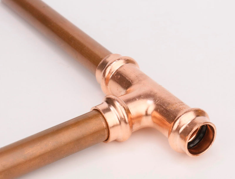 WHK 8 Packs Copper Pro press Fittings Tee 1/2 inch Press T Coupling 1/2x1/2x1/2 Press Tee