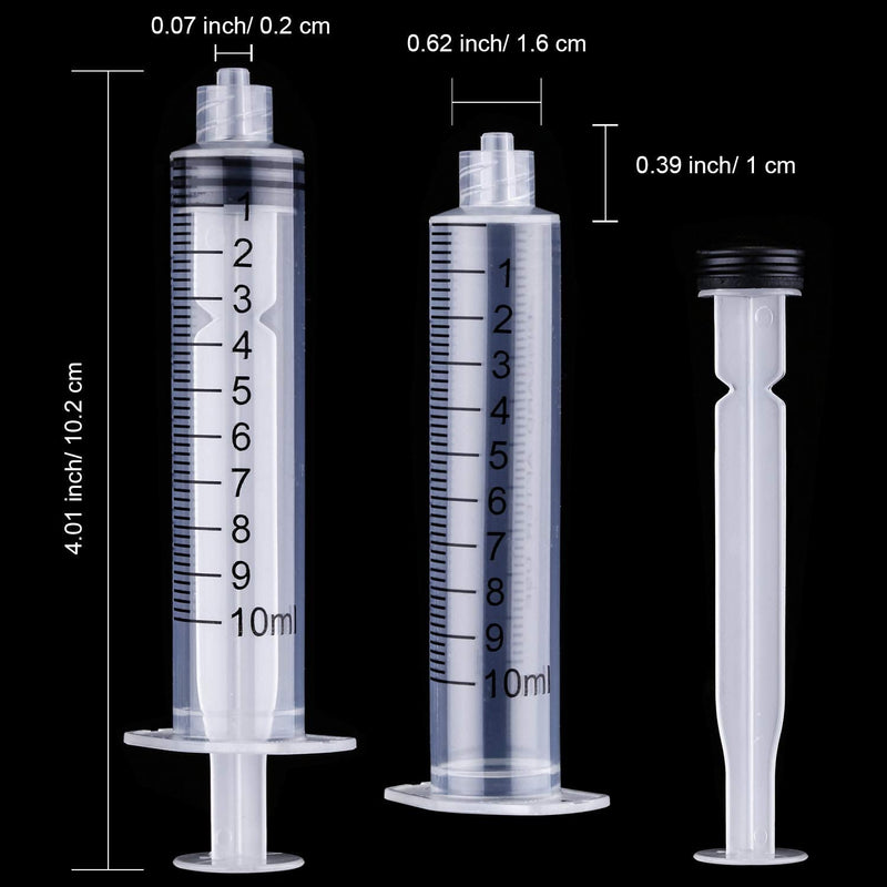 TecUnite 20 Pack Syringe Without Needle, Plastic Curved Syringes for Epoxy Resin, Craft, Feeding Pets Animals, Oil or Glue Applicator 10 ML