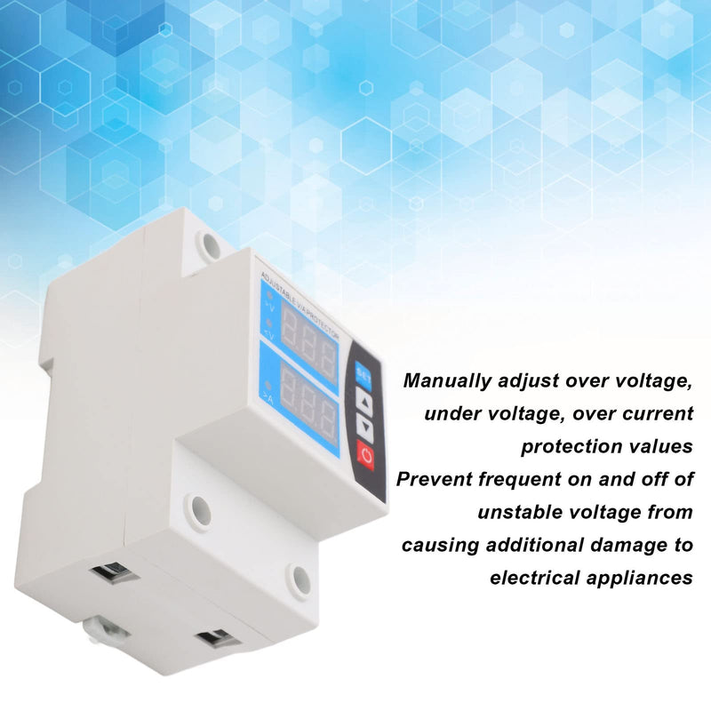 Hilitand Over Under Voltage Protector 2 Display Self Resetting Current Limit Din Rail Protective Device 240V to 300V 63A