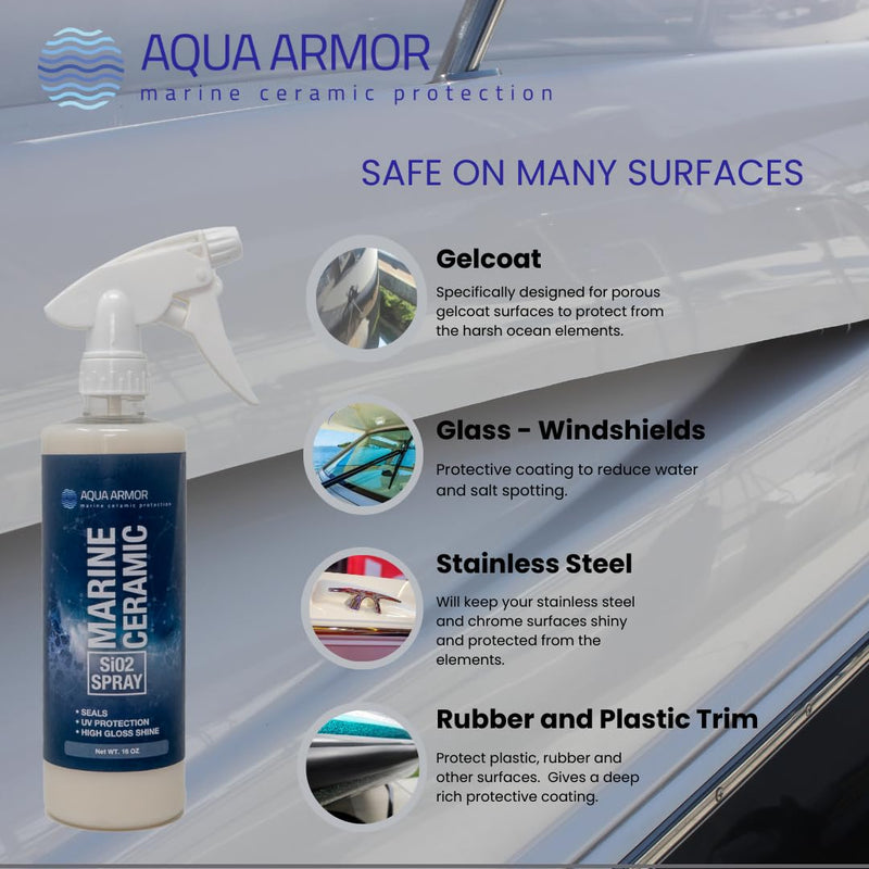 Marine Ceramic Si02 Spray - Protects Marine Surfaces from the Damages of UV, Salt and Other Contaminants.
