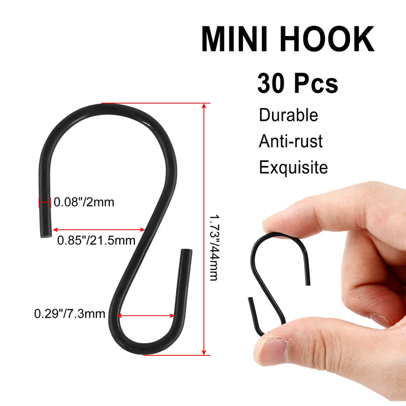 Metal Small S Hook 30 1.73” Length, 2mm Thickness