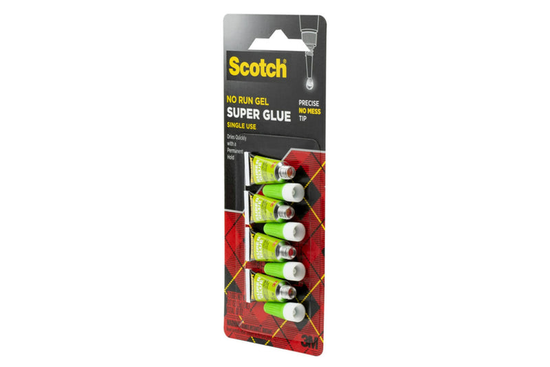 Scotch Super Glue Gel, 4-Pack of Single-Use Tubes, .017 oz each, Fast Drying, No Run Gel Formula (AD119)