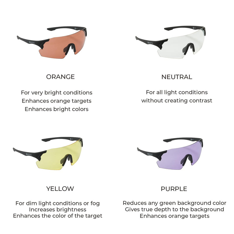 Beretta Unisex Protective Shooting Safety Plastic Frame Challenge EVO Glasses for Eye Protection Orange