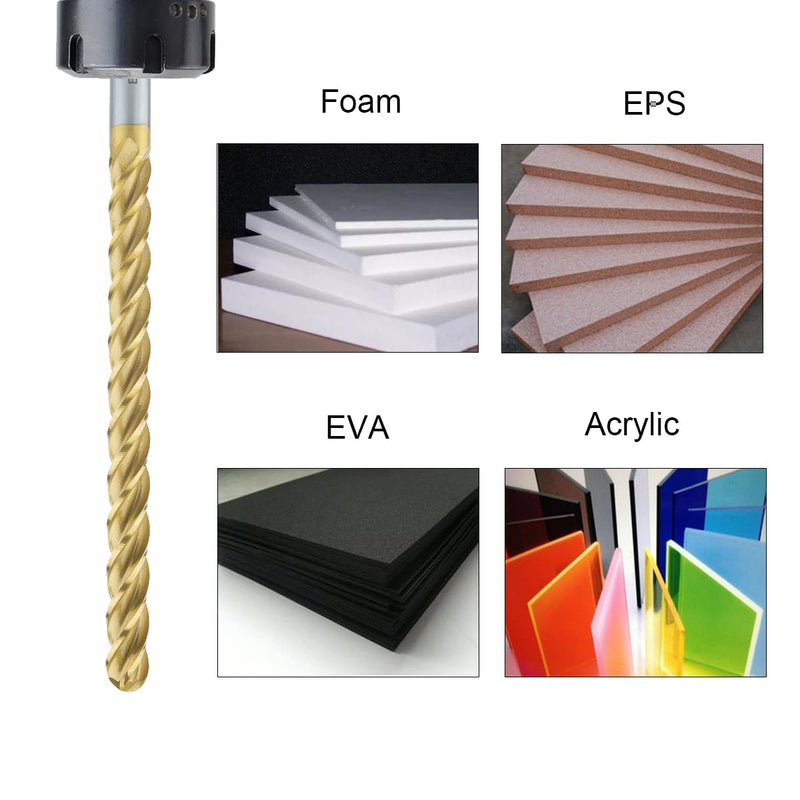 EVA EPS Styrofoam CNC Router Cutter for Cutting Long, HSS Spiral Long Endmills CNC Foam Milling Bit 2D / 3D, D12xR6x100x150 Ball Nose