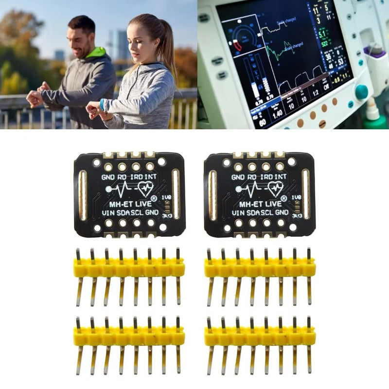 Heart Rate Sensor Module MAX30102 Pulse Detection Blood Oxygen Concentration Compatible for Arduino STM32 (Pack of 2)