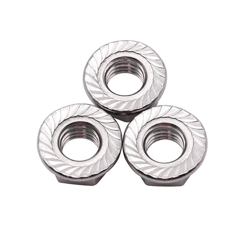 M4-0.7mm (100 Pack) Serrated Flange Hex Locknuts, 304 Stainless Steel 18-8 Lock nut, Finish Hex Lock Nut M4-0.7mm 100