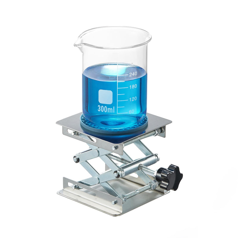 Non-Slip 4 x 4 Inch Lab Scissor Jack Stand Laboratory Adjustable Mini Scissor Jack Lift Stand Stainless Steel Platform 4" x 4"