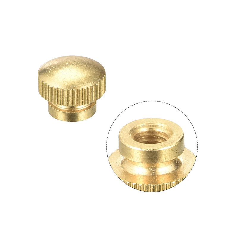uxcell Brass Knurled Thumb Nuts, M6x1mm Round Stepped Knobs Fasteners for 3D Printer, Electronic Equipment 8Pcs 8
