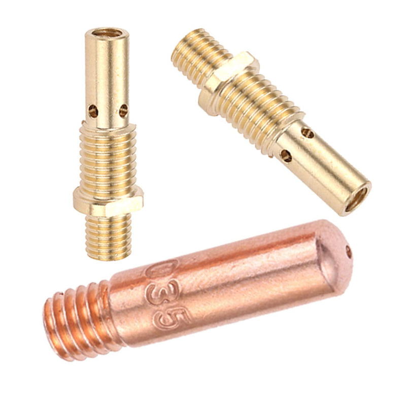 MIG Welding Gun Kit .035" Tip Nozzle Diffuser Fit for 100L Tweco Mini#1 Include (Contact Tips 11-35 0.035", Gas Nozzles 21-50 1/2", 35-50 Welding Diffuser) 40Pcs