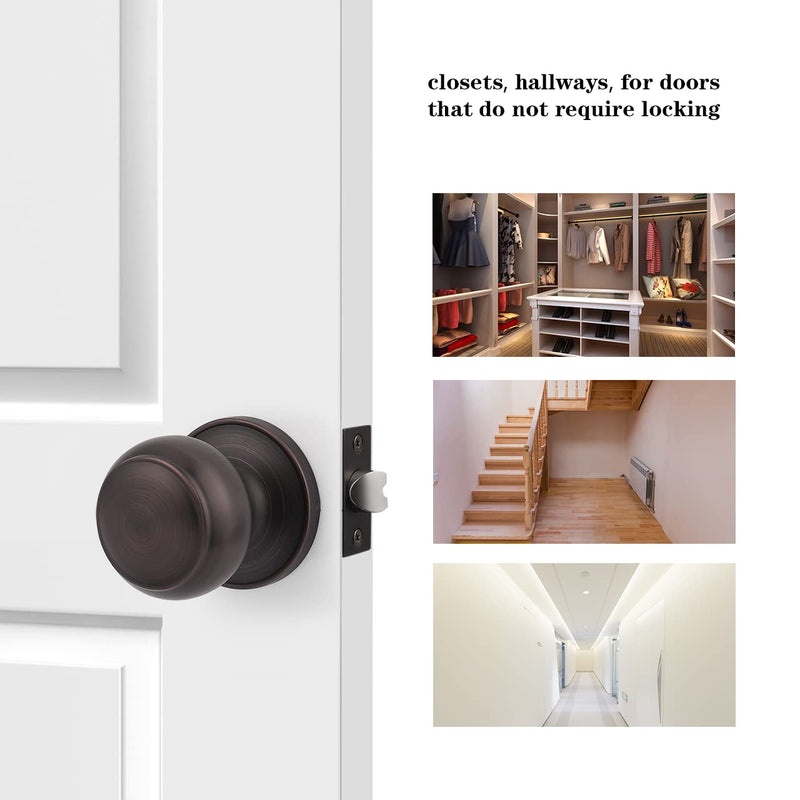 Probrico Colonial Style Door Knobs Door Locks (Passage, Oil Rubbed Bronze) 1