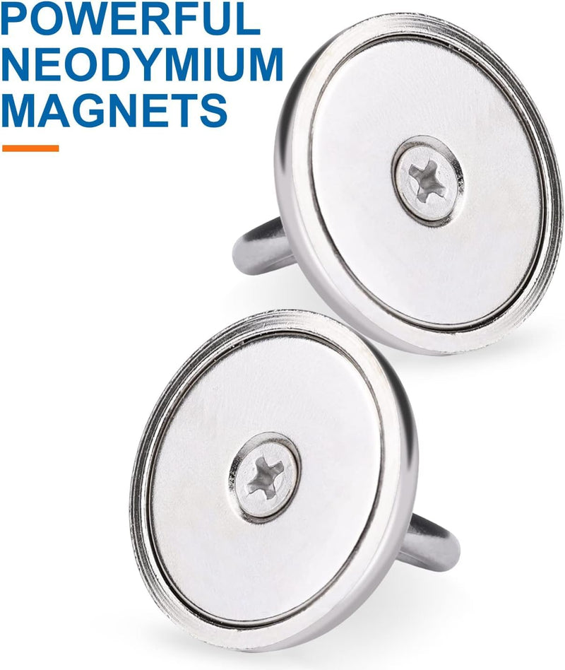 E BAVITE Magnetic Hooks, 100 LB（45KG） Heavy Duty Neodymium Magnet Hooks with Countersunk Hole Eyebolt, Perfect for Home, Kitchen, Workplace, Office and Garage, 20 Packs 20P - NewNest Australia