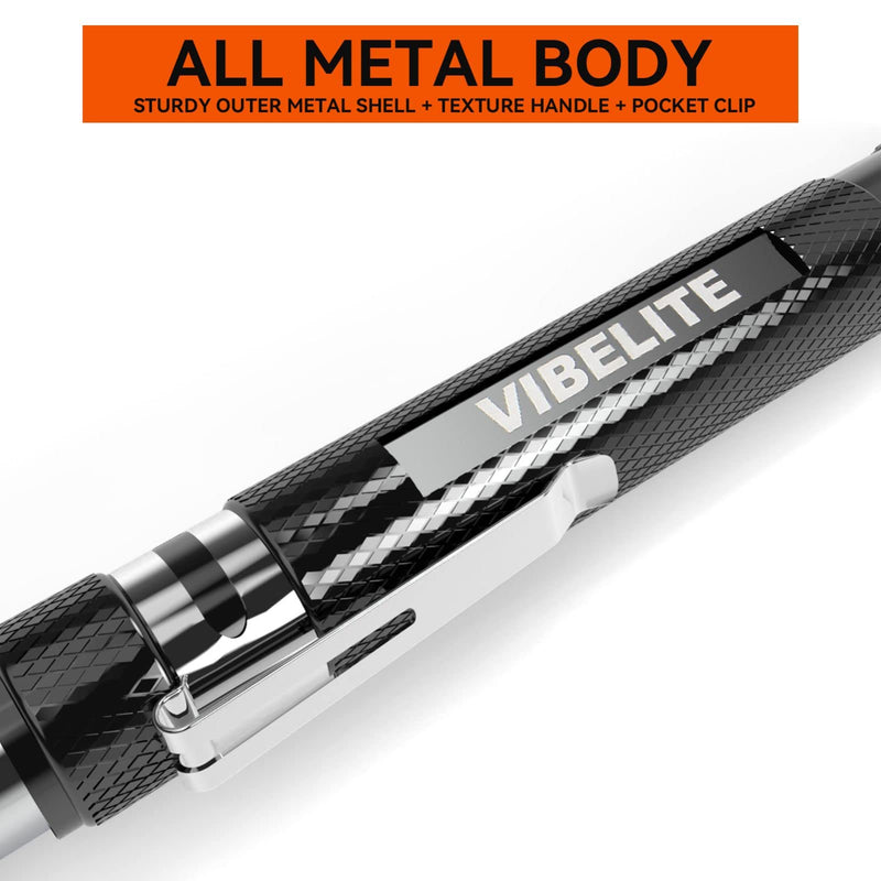 VIBELITE Magnetic Pickup Tool with LED, Telescoping Magnet Flashlight, Birthday Valentines Day Gifts for Men, Handyman, Husband, Boyfriend, Him, Father, Dad (Black) Magnetic Tool + Stylus Pen