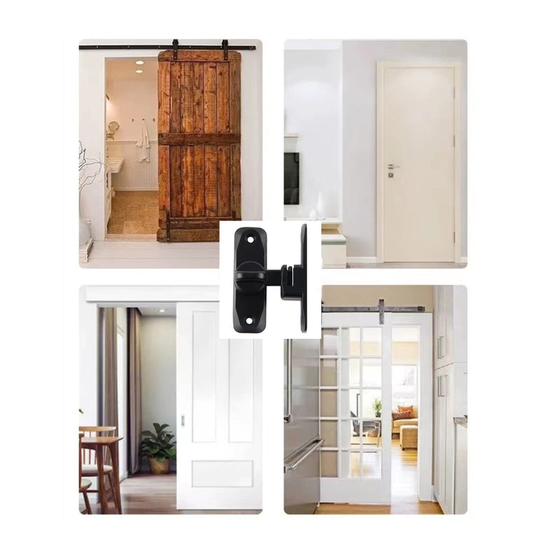 Flip Door Latch Black 180 Degree Heavy Duty Bar Gate Latches Safety Door Lock, Bold Thickened Anti-Rust Update Design (90-180Filp Door Latch)