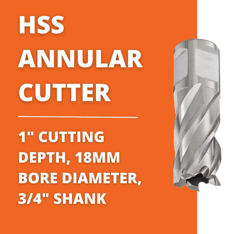 Slugger by Fein HSS Annular Cutter, 17mm Dia, 1" Depth | 3/4" Straight Shank, Enhanced Cutting Geometry for Precision Drilling, High-Durability Steel, 63134170001 17 Millimeters 1.000 Inches
