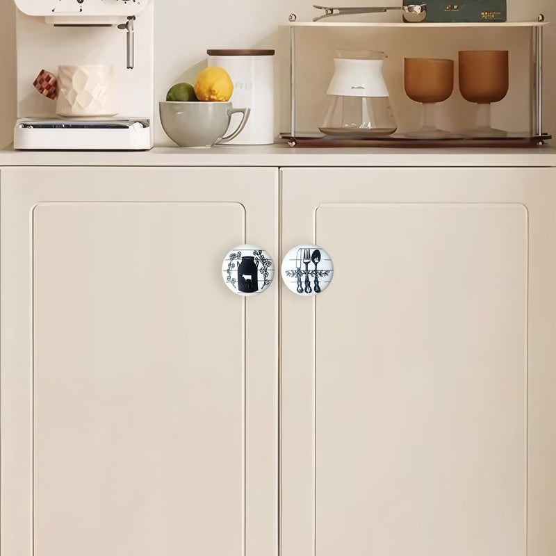 JamJam Set of 8 1.5" Round Cow Farmhouse Rustic Vintage Cabinet Kitchen Door Furniture Handle Dresser Drawer Knobs and Pulls