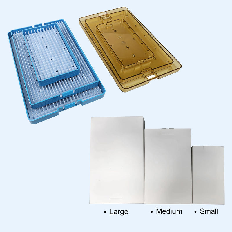 Plastic Autoclavable Instruments Storage Box S/M/L Size For Instruments Sterilization Tray Case with Silicone Mat (S SIZE) S SIZE