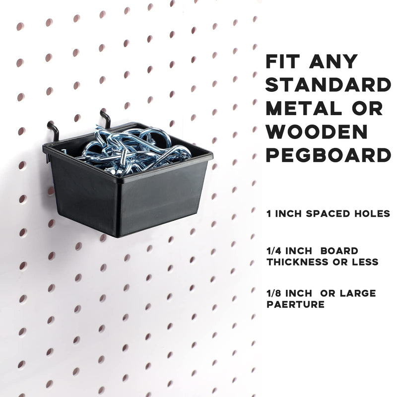 30 Pcs Pegboard Accessories Organizer Kit Includes Pegboard Storage Basket, Peg Board Shelf, Organizer Bins, Organizer Cup with Cup Holder for Pegboard Organizing Various Tools, Black