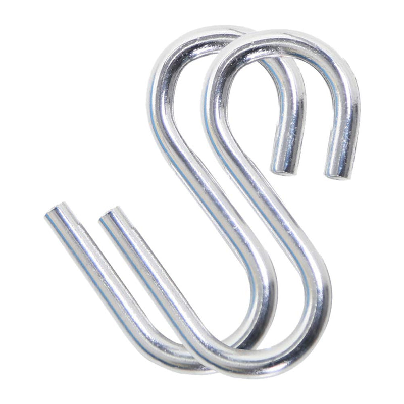 Heavy Duty S Hooks, 2pcs Stainless Steel Fishing Hiking Hammock Hook S Shaped Hooks Thickness Hammock Hanging S Shape Hooks Silver