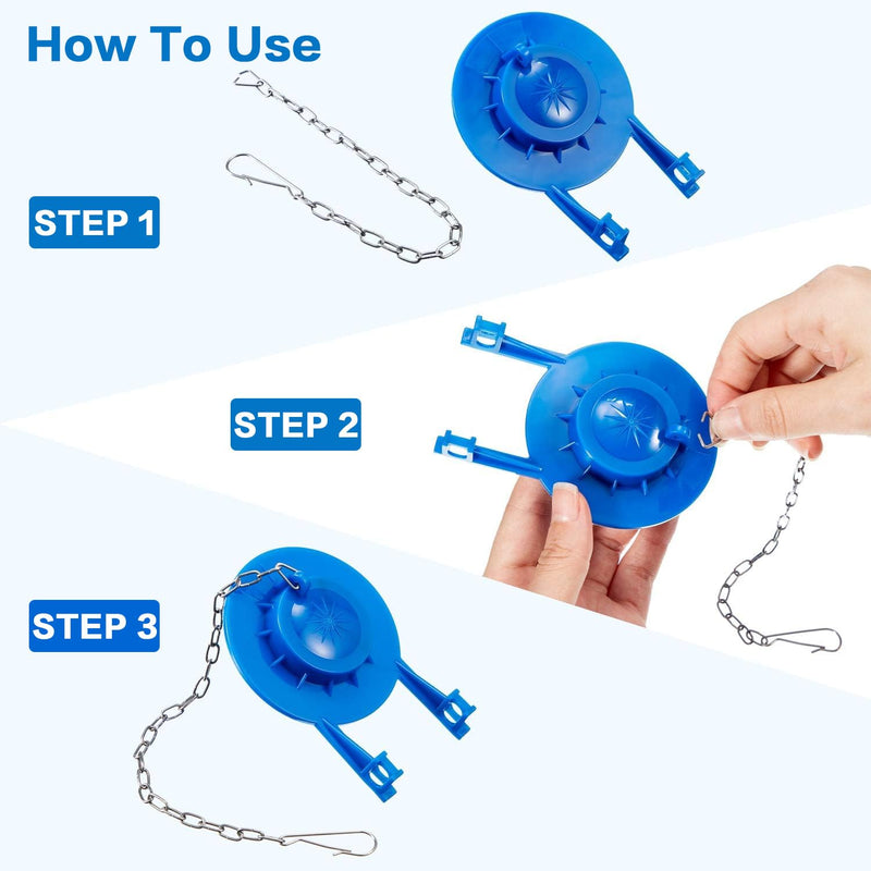 Toilet Flapper Chain 3Pcs Toilet Chain Toilet Handle Replacement Kit 9.5“ Stainless Steel Toilet Handle Chain with Hook Ring Universal Toilet Lift Chain Replacement Fits Most Toilet Flappers, Silver