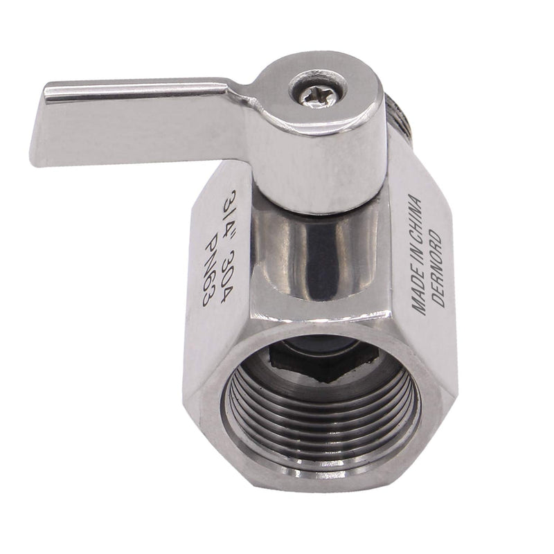 DERNORD NPT Ball Valve 3/4" NPT Famale x Male Thread with Stainless Steel 304 Handle(Pack of 2) 3/4 Inch Pack of 2