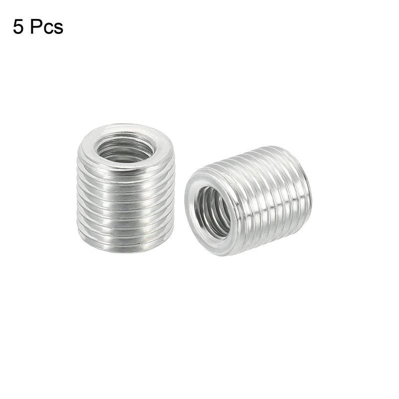 MECCANIXITY Thread Reducing Nuts Insert M10 x 1mm Male to M6 x 1mm Fine Thread Female Adapters 10mm Long Pipe Fitting Conversion Sleeve Reducer, Pack of 5 M10xM6