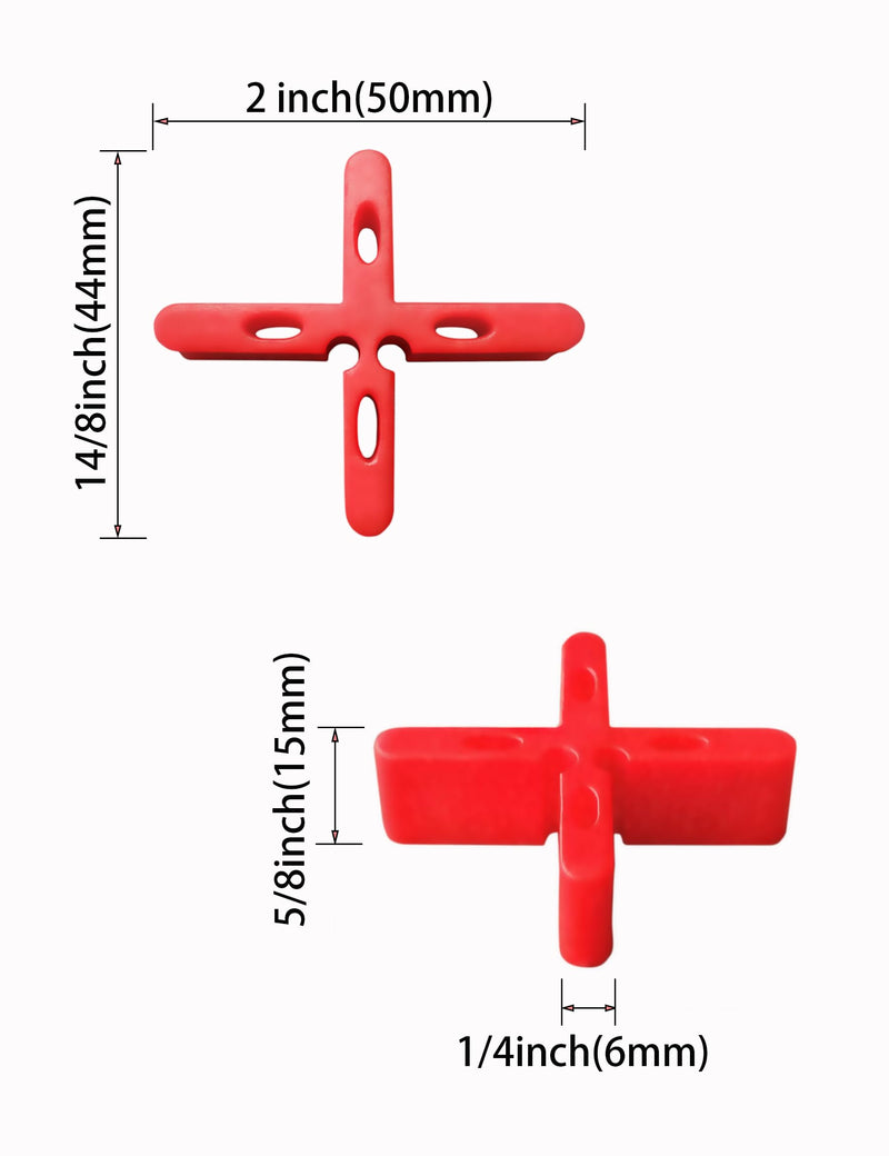 1/4 inch Width 5/8 inch Height Red Leveling Spacer Leveling Clips Outdoor Bricklaying Spacer Thick Slab Paver Garden Floor.