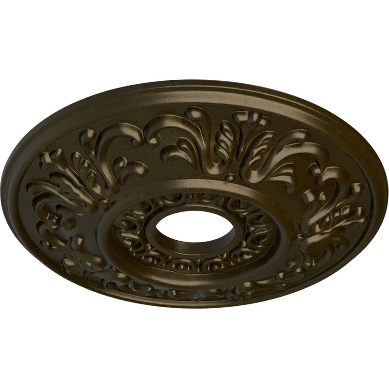 Ekena Millwork CM18VLGGS Valletta Ceiling Medallion, 18" OD x 3 1/2 ID x 1" P, Green Gold Hand-Painted Green Gold