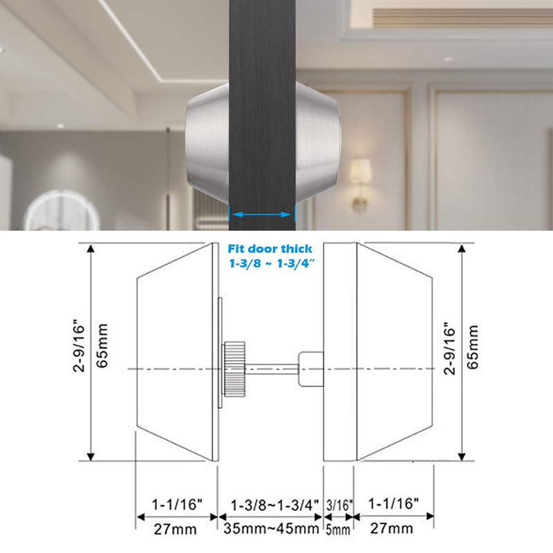 Gobrico Keyed Alike Double Cylinder Deadbolts Door Locks Satin Nickel Keyd Both Sides Door Locksets for Exterior Interior Door 2 Pack