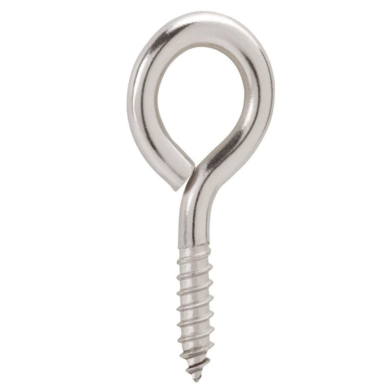 WANBAO 30 Pcs 2 inch Small Screw Eyes Metal Screw Hooks Ring Screws Fasteners Hardware Tools Silver.