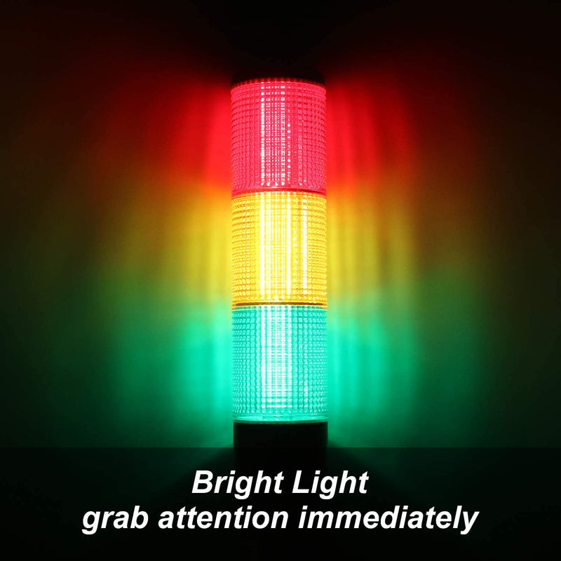 LUBAN 12V LED Tower Stack Lights, Industrial Warning Signal Lights Tower Lamps, Facility Safety Signal Indicator, LED Andon Light (DC 12V/2 Layers/with Sound) DC 12V 2-Layer + Buzzer