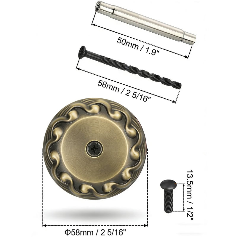 Round Wave Zinc Alloy Door Hole Cover Plate 2 5/16 Inch Diameter Deadbolt Cover with Screws for Hole Filling Decoration (Bronze) Bronze