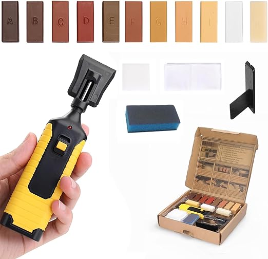 19pc Hardwood Laminate Wooden Wood Floor Repair Kit Wax Chip Scratch with Case