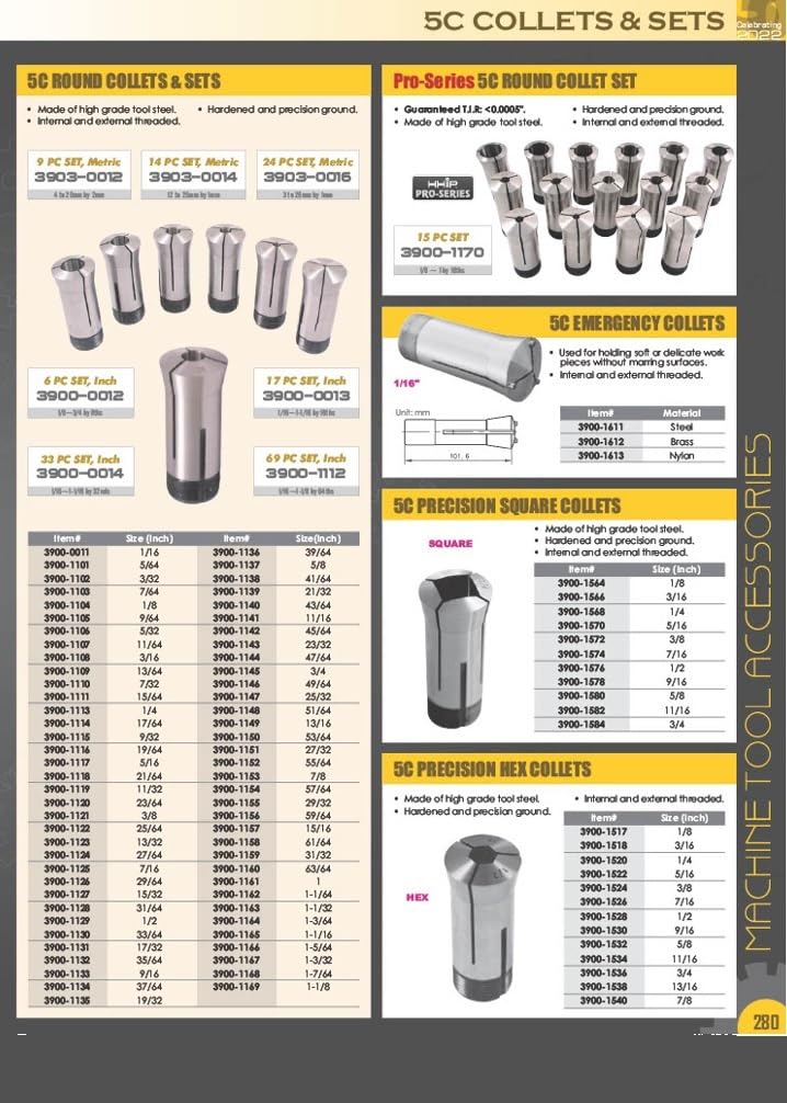 HHIP - 3900-1632 5C Clutch Collet (Various Sizes: 2" - 6") 2 in