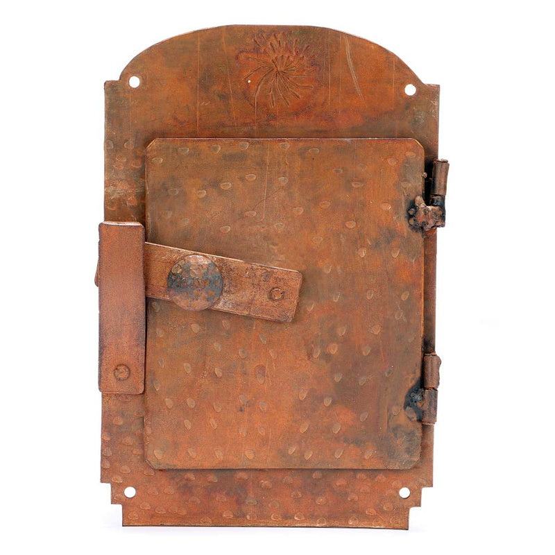 A29 Hand Forged Speakeasy Door Grill with Viewing Door, Rust Finish Large, Rust